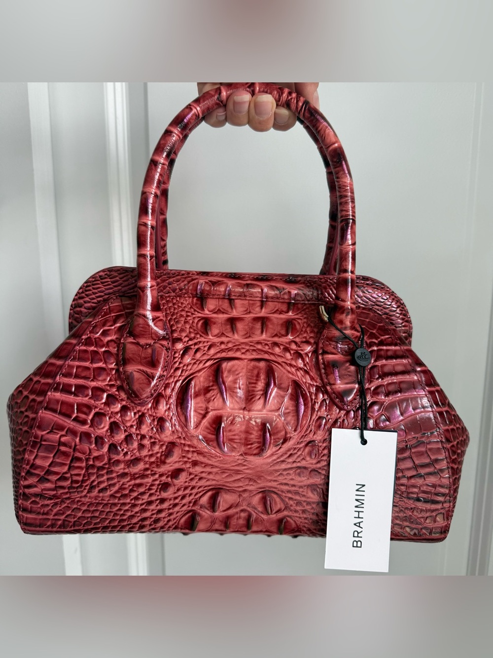 Brahmin Mika Satchel Coquette Vintage Rose Melbourne Leather - Picture 8 of 9